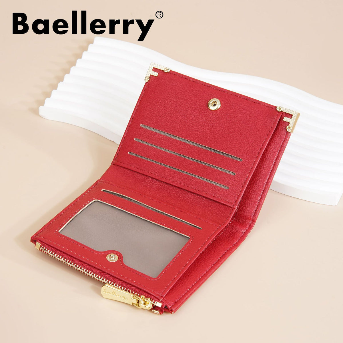 Women's Short Simple Two-fold Zipper Fashion Ladies Wallet
