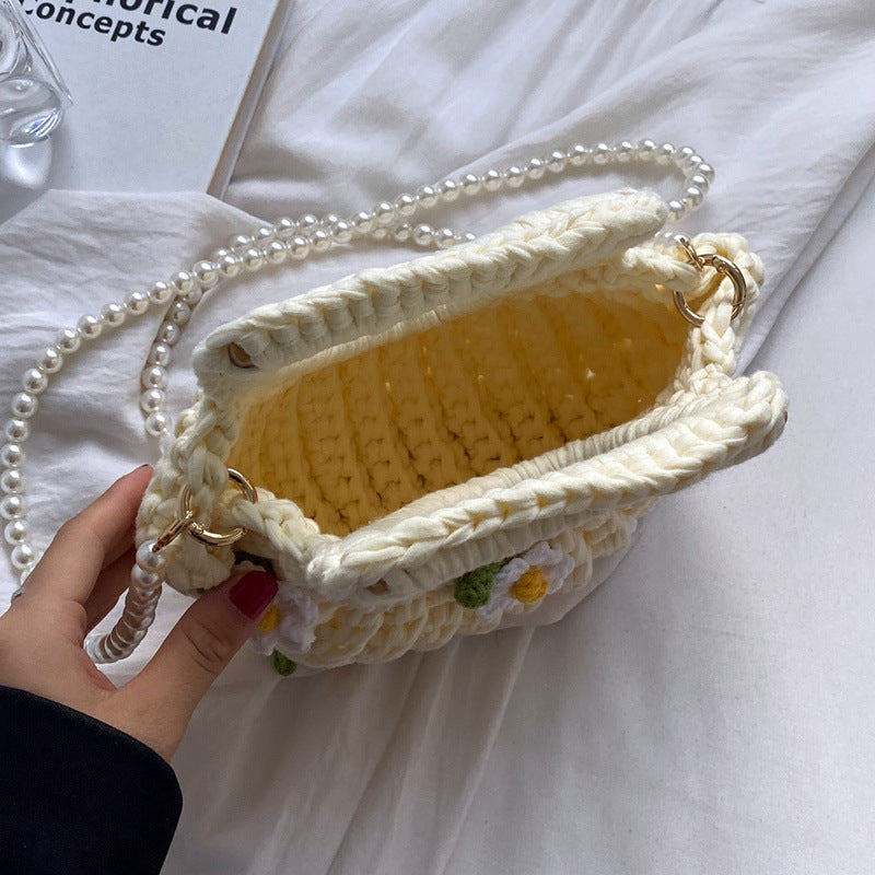 Gardenia Shell Hand-woven Homemade Material For Girlfriend Women's Handbag