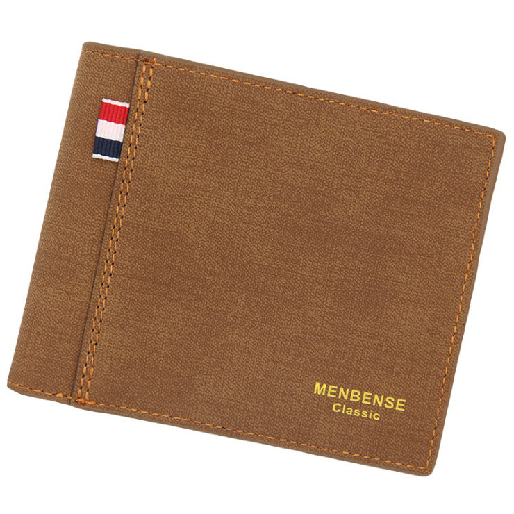 Men's Creative Frosted Short Large Capacity Fashion Retro Men's Wallet