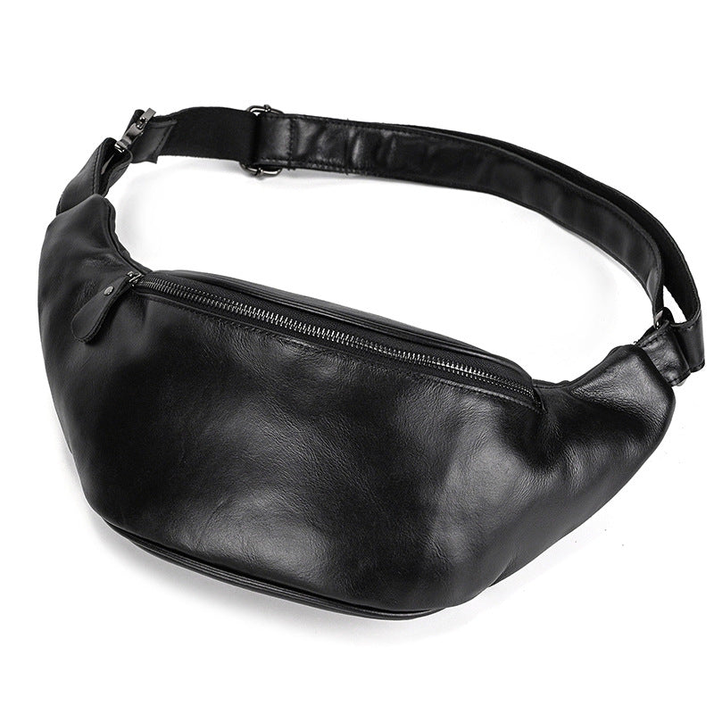Men's Classy Innovative Genuine Leather Black Men's Waist Packs