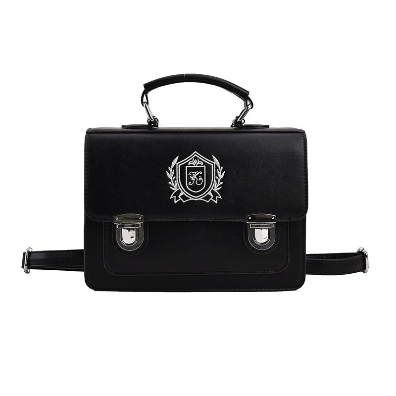 Style Uniform One Black Preppy Postman Shoulder Bags