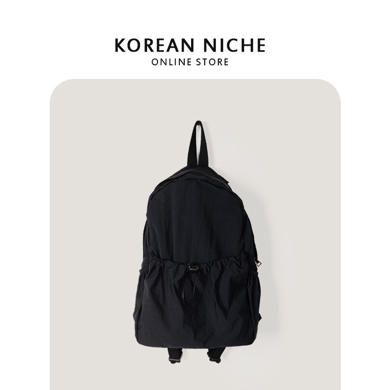 Niche Waterproof Nylon Cloth Drawstring Female Lightweight Backpacks