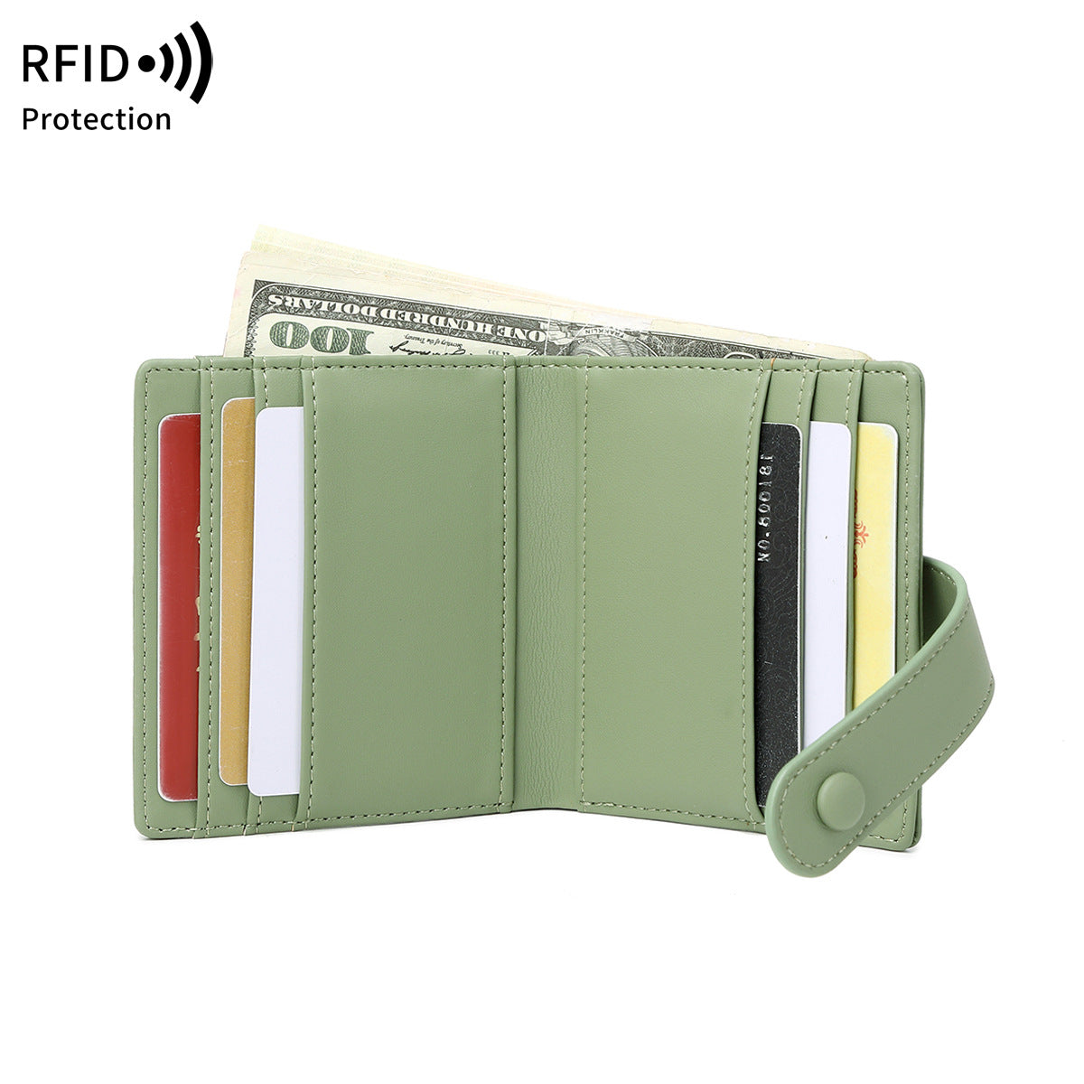 Women's Compact Portable Swiping Short Solid Color Coin Purses