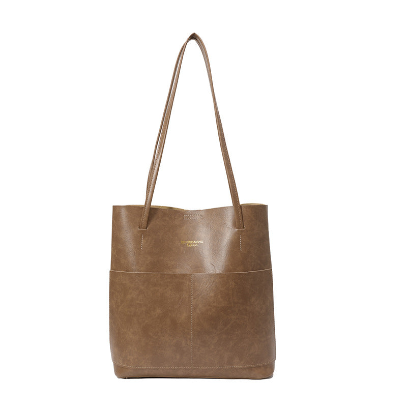 Solid Color Popular Two-piece Set Large Bags