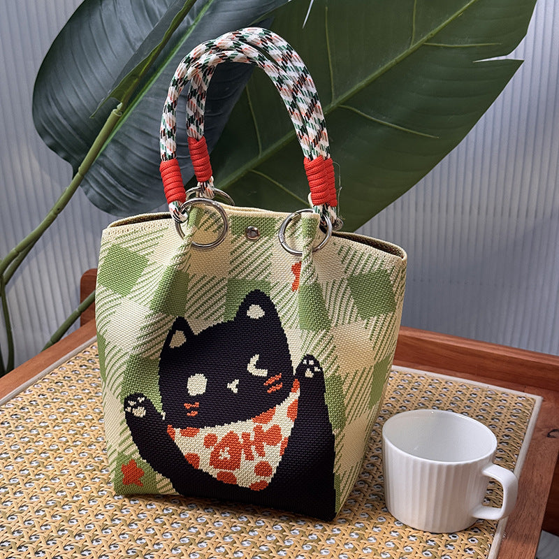 Festival Knitted Portable Out Large Capacity Women's Handbag