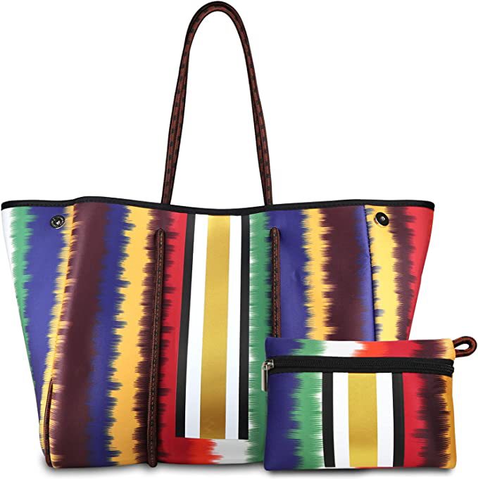 Leopard Print Printed Black Portable Beach Shoulder Bags