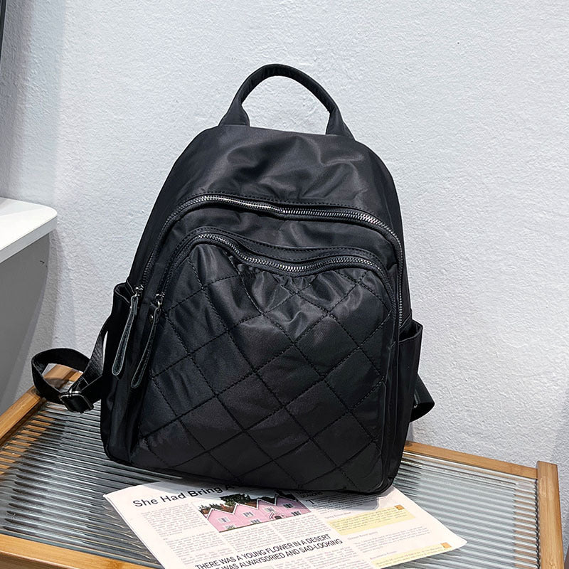 Women's Korean Style Fashion Trend Rhombus Camouflage Backpacks