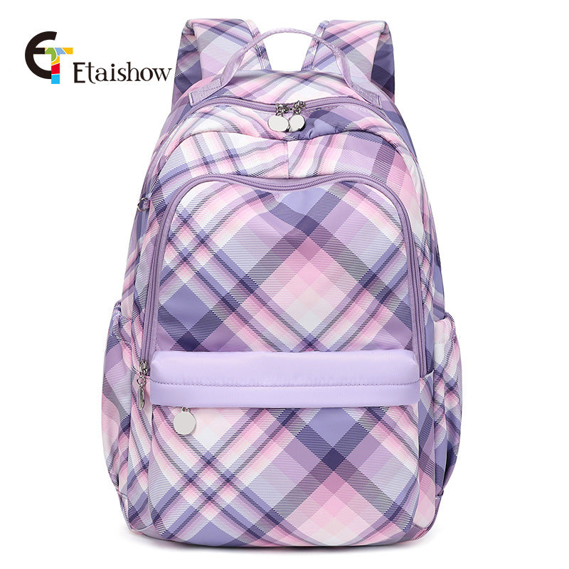 Women's For Junior Cute Cat Print Large Backpacks