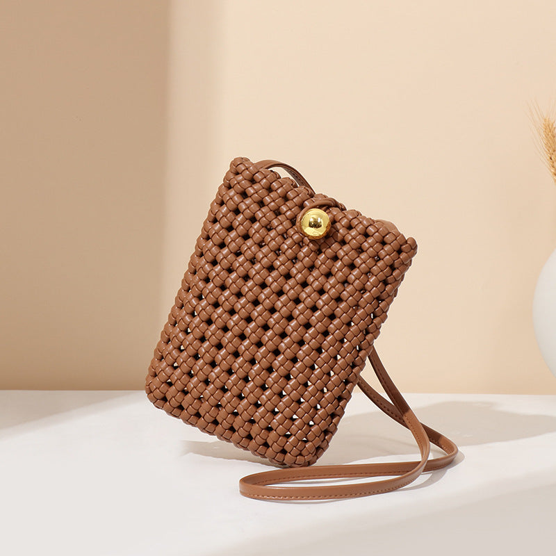 Slouchy Vertical Fashion Hand-woven Retro Simple Phone Bags
