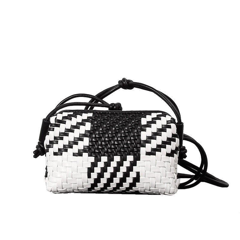 New Slouchy Color Matching Woven Tide Women's Messenger Bag