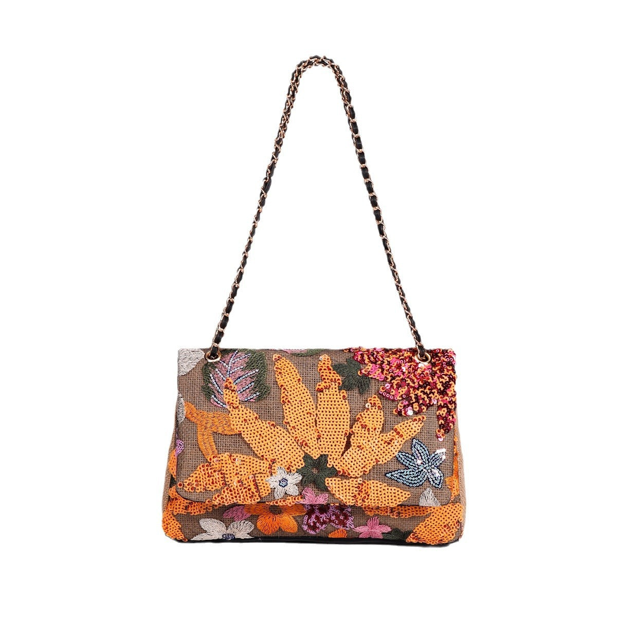 Embroidered Sequins Summer Niche Woven Straw High Bags