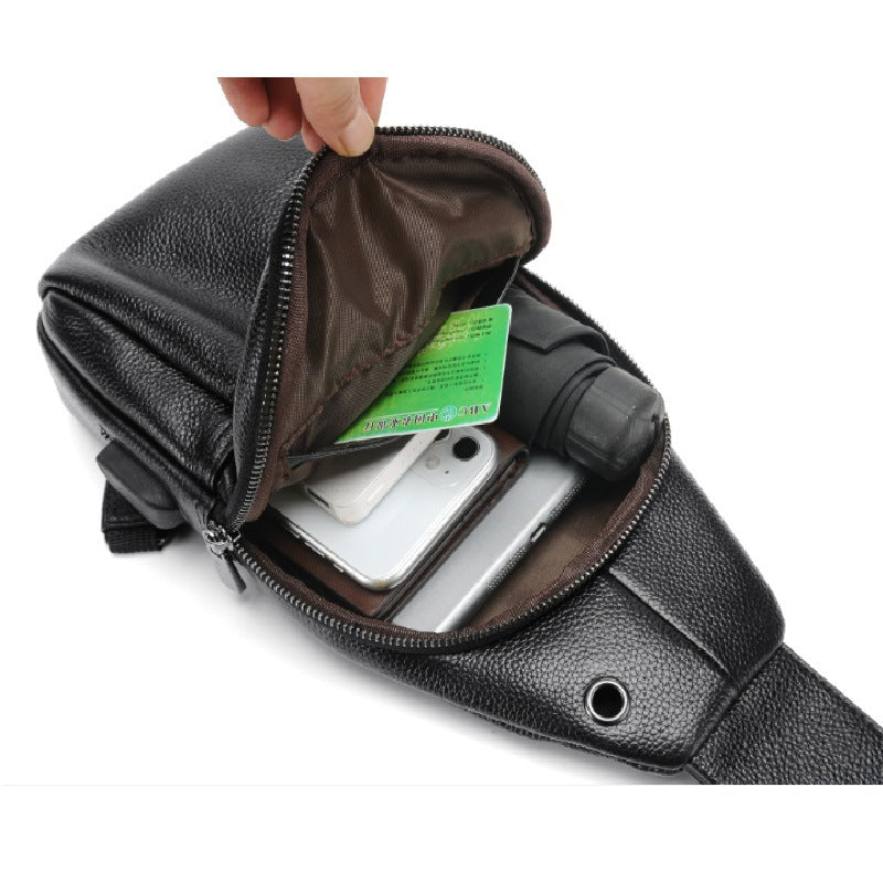 Men's Genuine Leather Fashion Multifunctional Waterproof Hard-wearing Men's Shoulder Bags