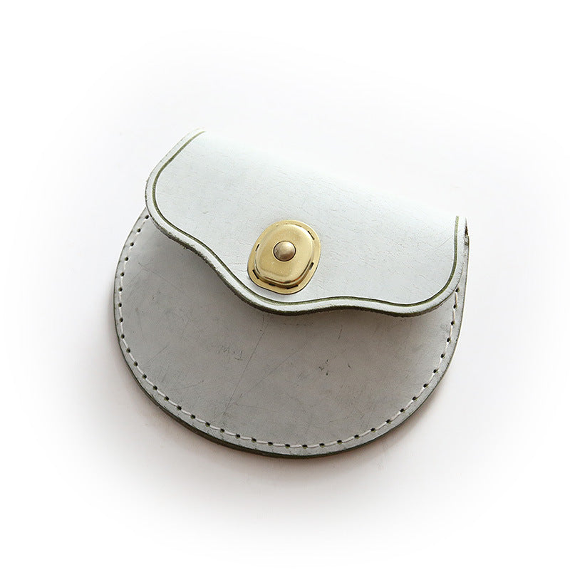 Women's & Men's & Handmade Vegetable Tanned Leather Mini Men's Wallets