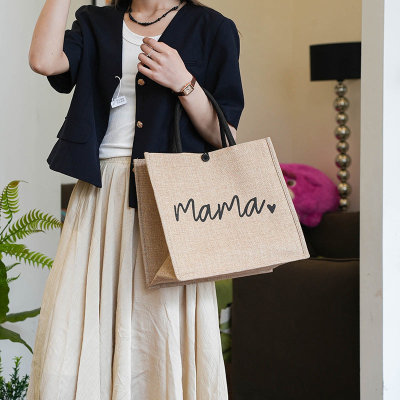Large Capacity Versatile Summer Linen Fashion Tote Bags