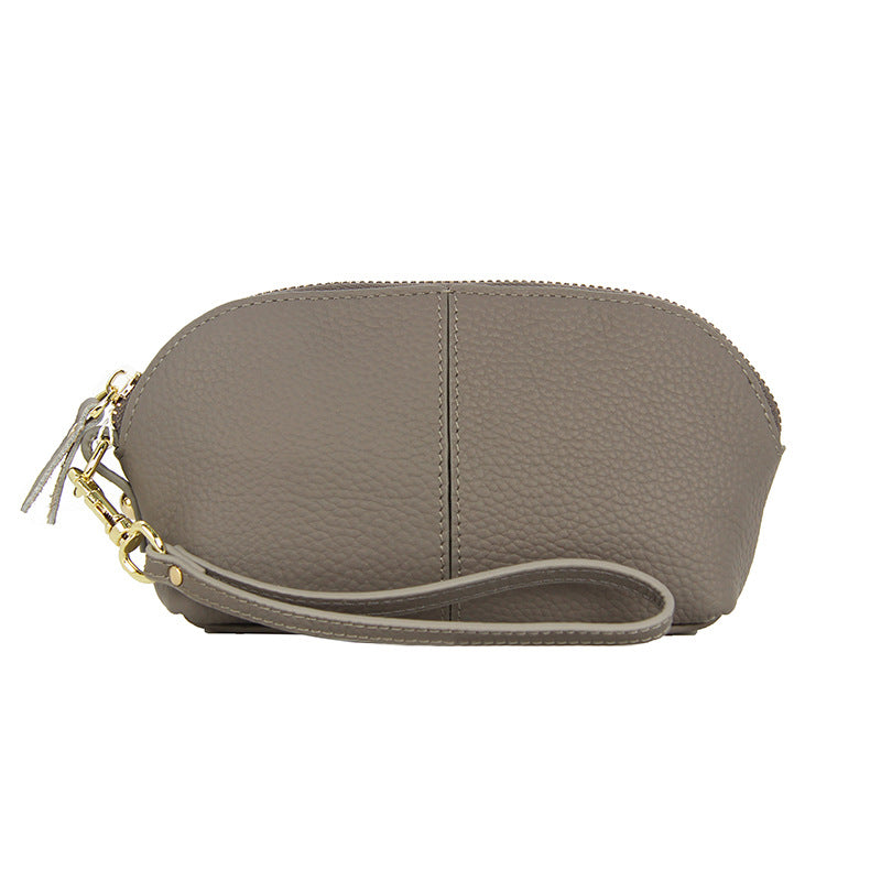 Women's Cowhide Long Fashion Large Capacity Genuine Leather Shell Clutch High Bags