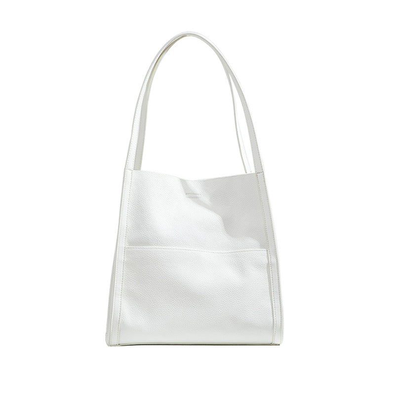 Cowhide Large Capacity Female Commuter High Shoulder Bags