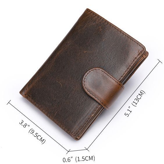 Men's Short Cowhide Leather First Layer Multiple Men's Wallets