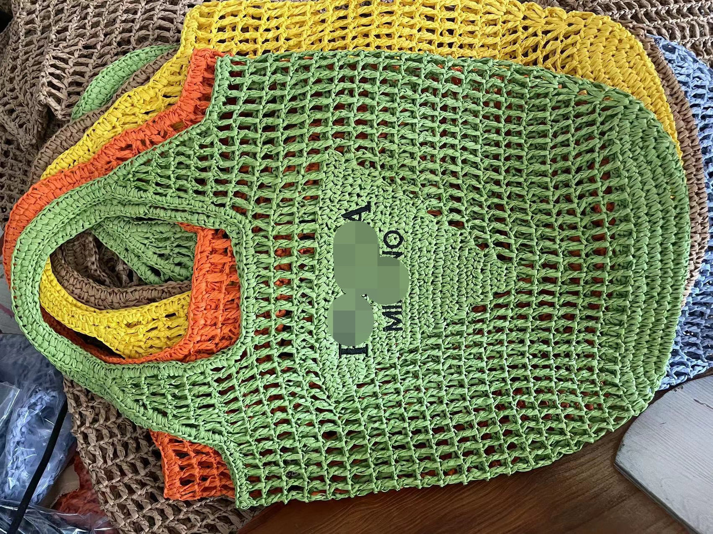 Round Net Pocket Goddess Underarm Straw Shoulder Bags