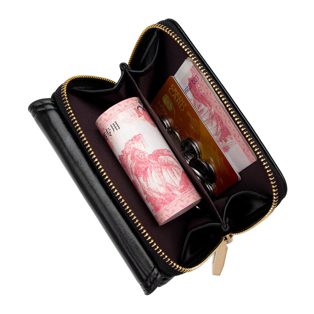 Women's Short Fashion Simple Horizontal Zipper Clutch Ladies Wallet