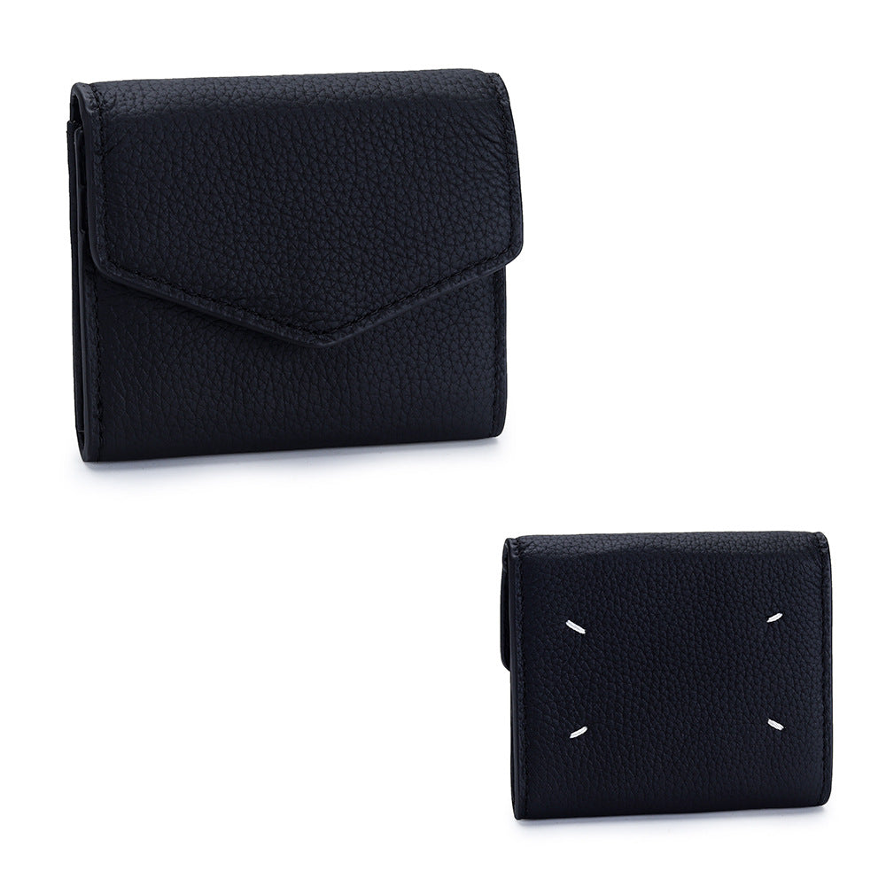 Versatile Women's Leather Short Folding Storage Ladies Wallet