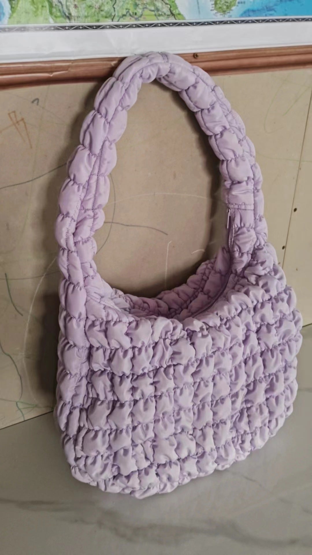 Women's Pleated Cloud Niche Plaid Bubble Down Shoulder Bags