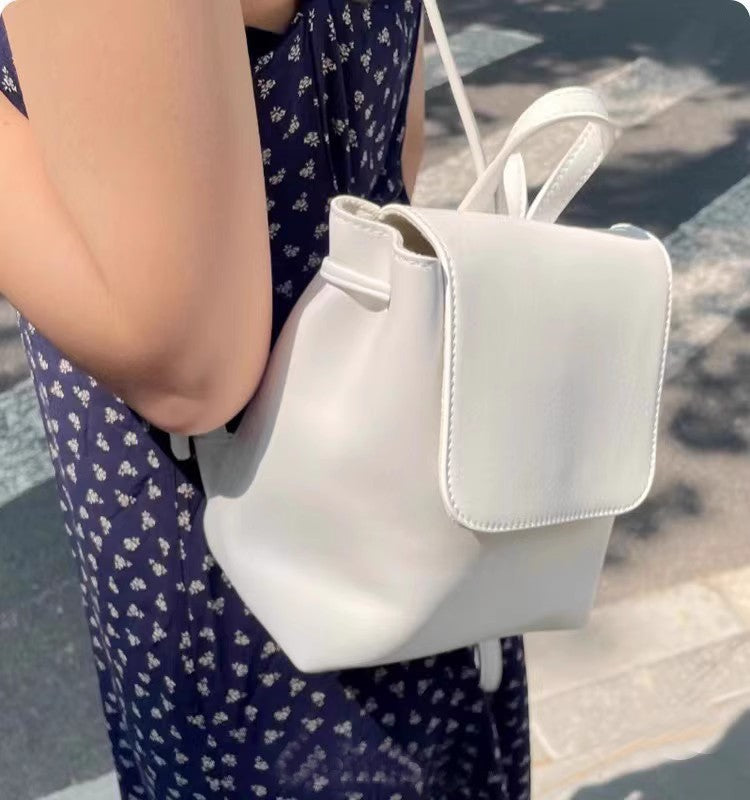 Graceful Durable Retro Brown Drawstring Texture Backpacks