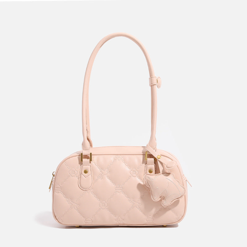 Women's Classic Style Light Luxury Rhombus Fashion Boston Women's Shoulder Bag
