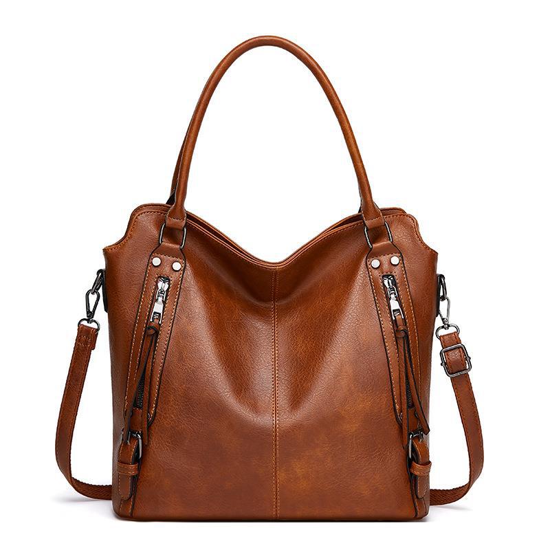 Women's Large Capacity Textured Simple Commuter Handbags