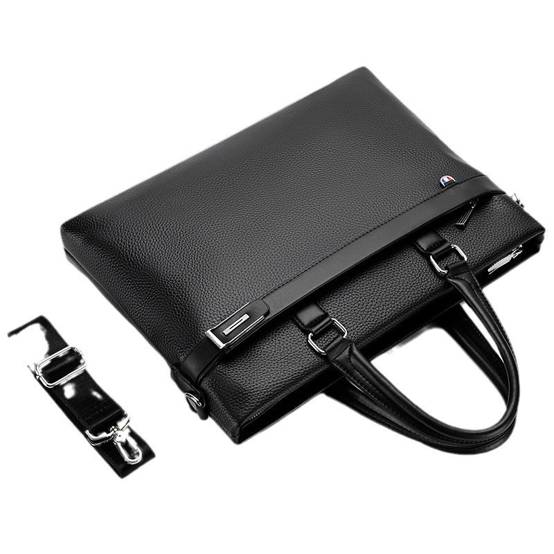 Men's Business Document Authentic Leather Tactile Feel Men's Shoulder Bags