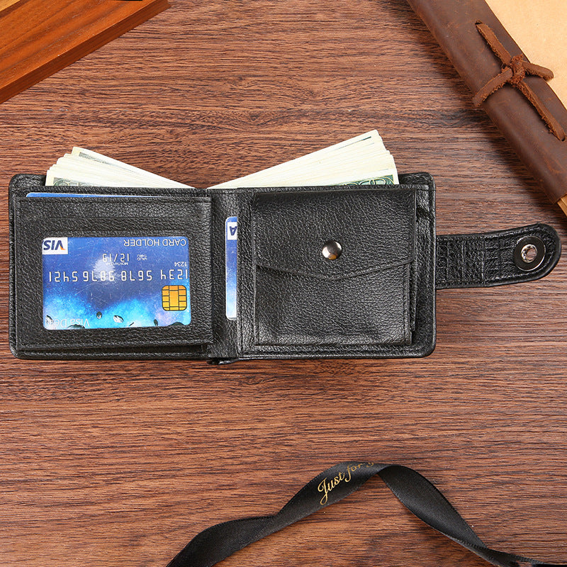 Men's Leather Retro Short Business Fashion Male Coin Purses