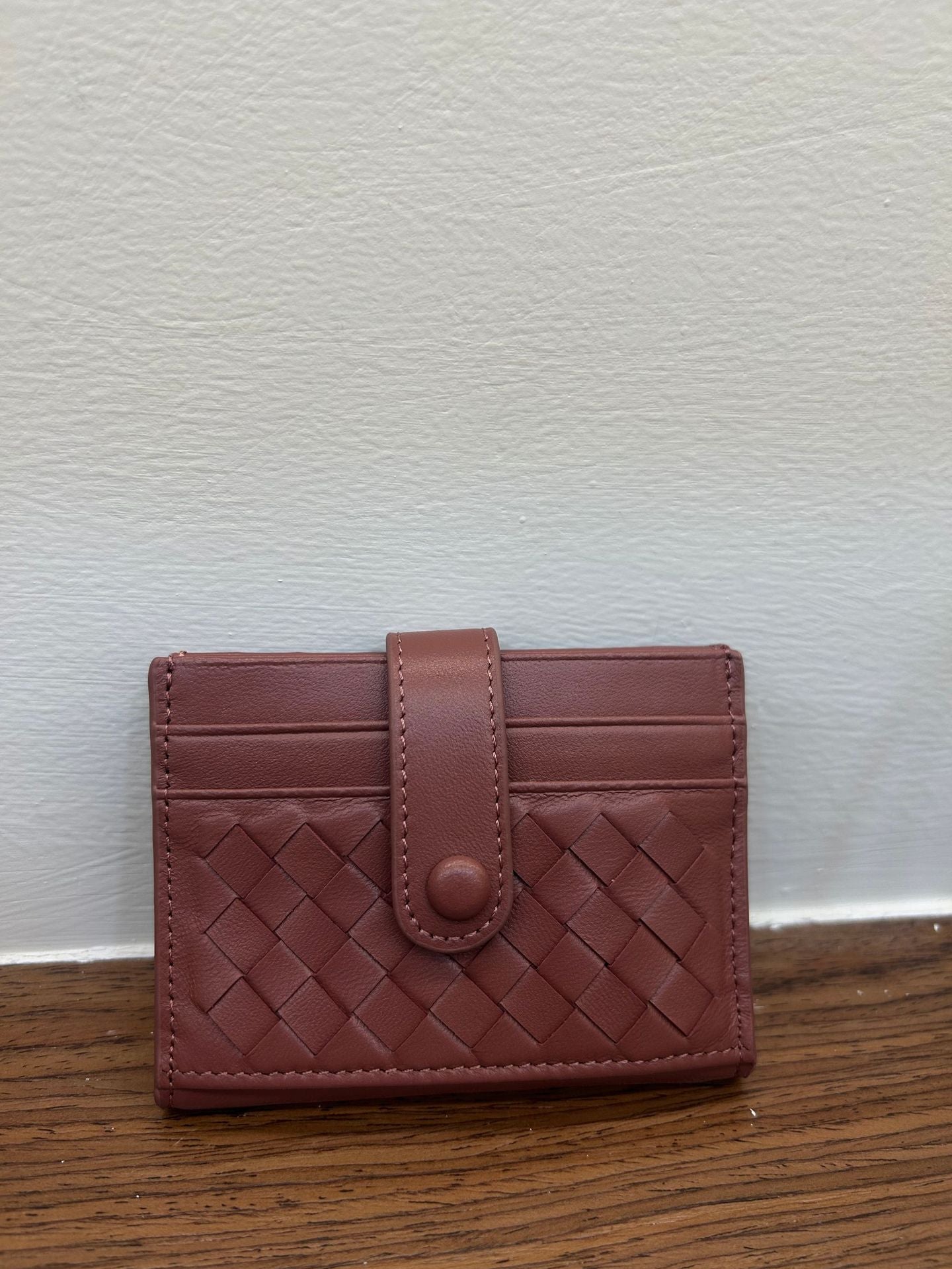 Women's & Men's & Sheepskin Leather Hand-woven Bank Woven Card Holder