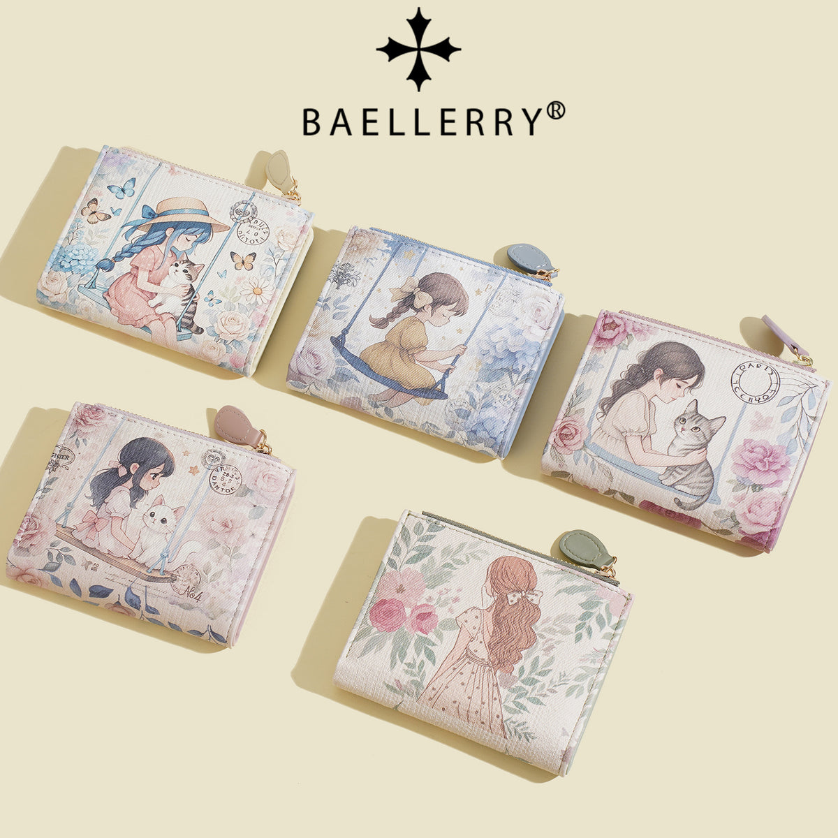 Women's Source Short Retro Artistic Personalized Printing Design Coin Purses