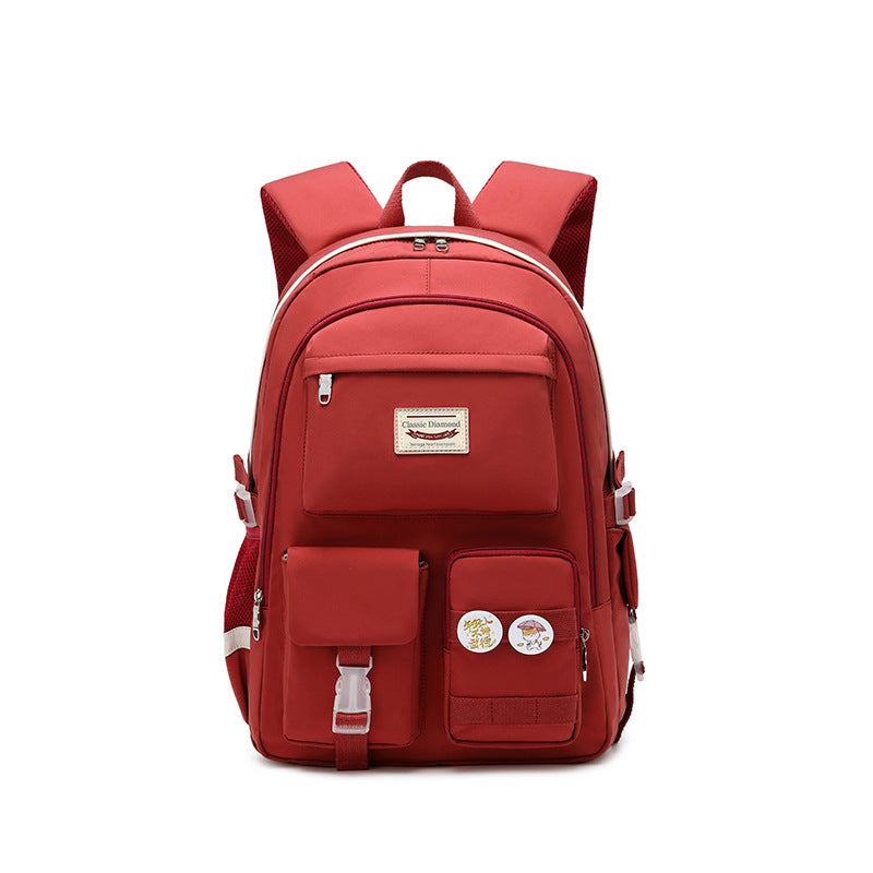 Diamond Female Junior High Large Capacity Backpacks