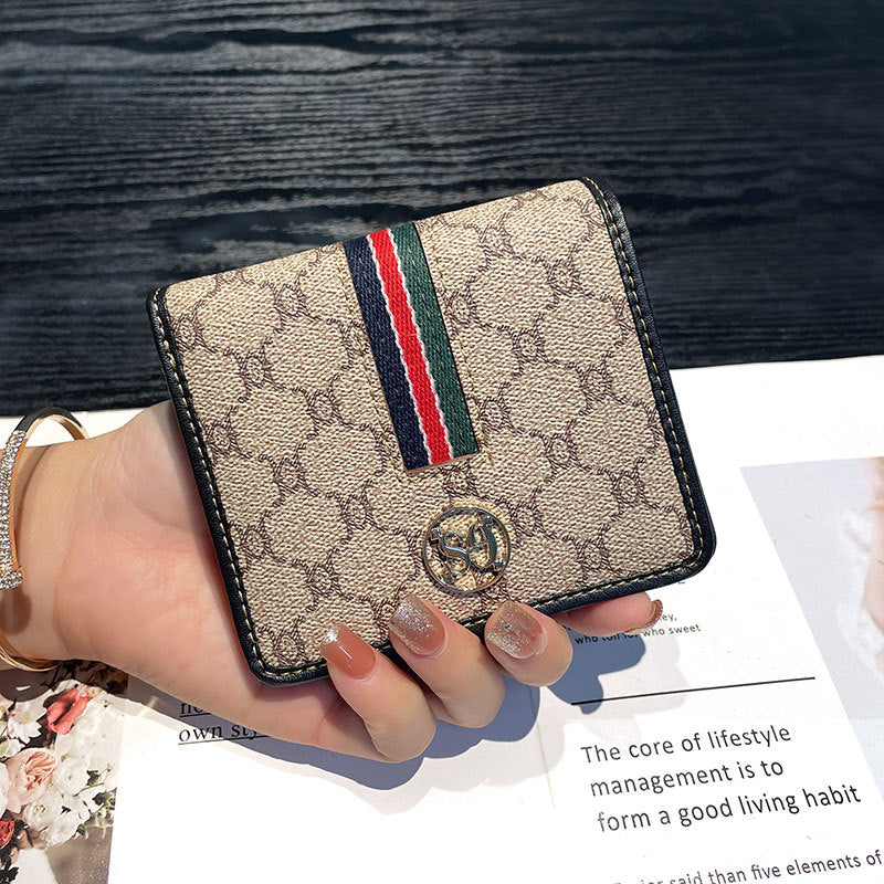 Women's Short Leather Lightweight Mini License Ladies Wallet