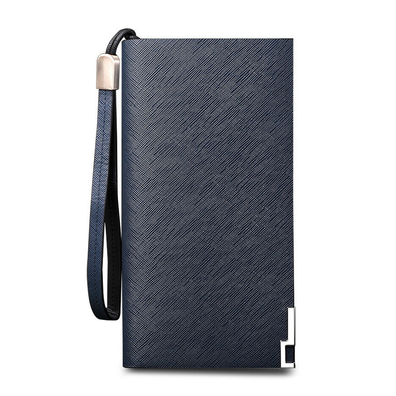 Men's Paul Long Genuine Leather Cowhide Zipper Card Holder