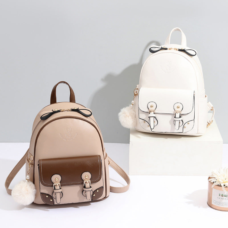 Women's Korean Style Niche High Sense Contrast Backpacks