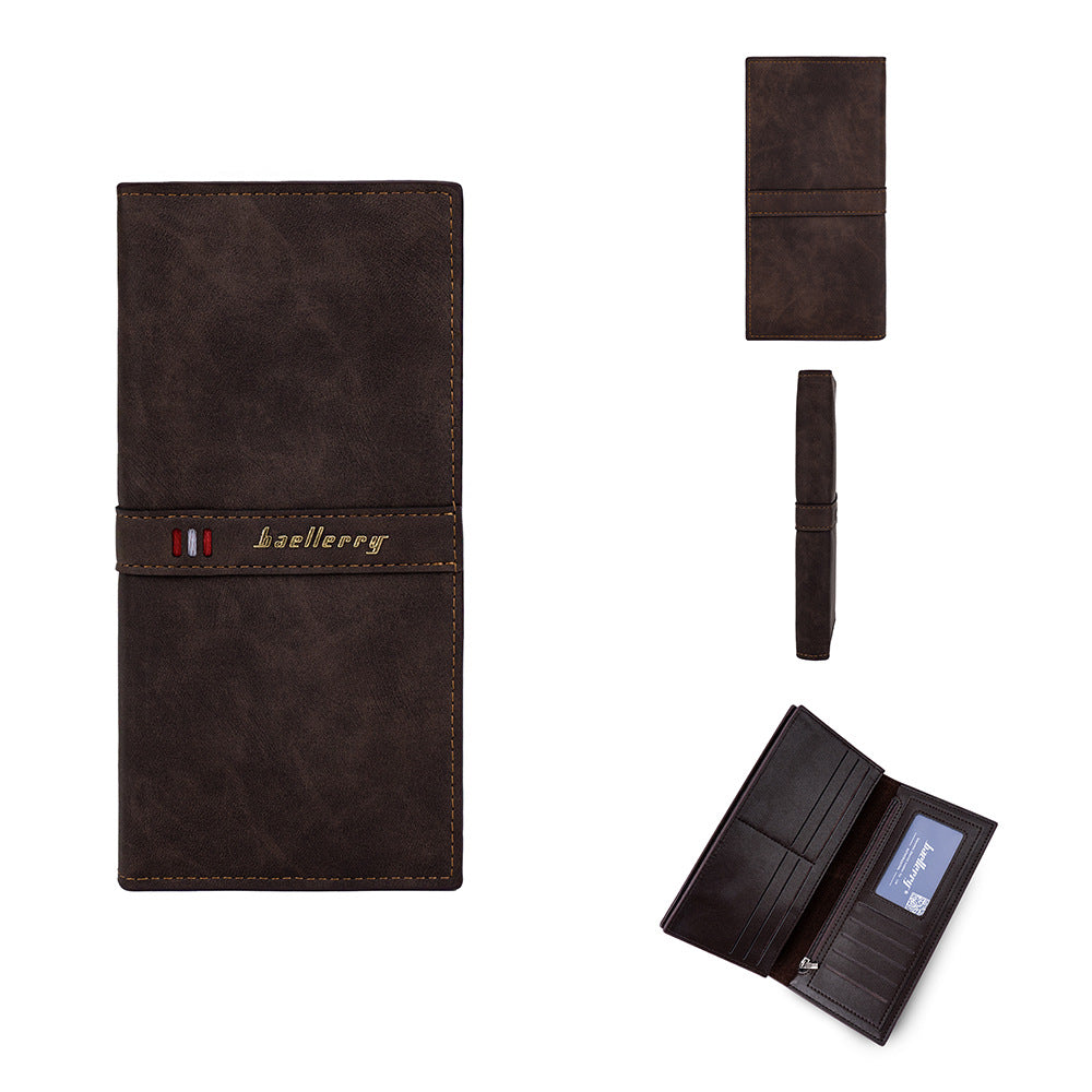 Men's Long Business Multiple Slots Zipper Green Men's Wallet