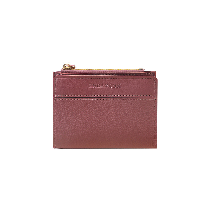 Women's Short Zip Versatile Abrasive Multiple Slots Ladies Wallet