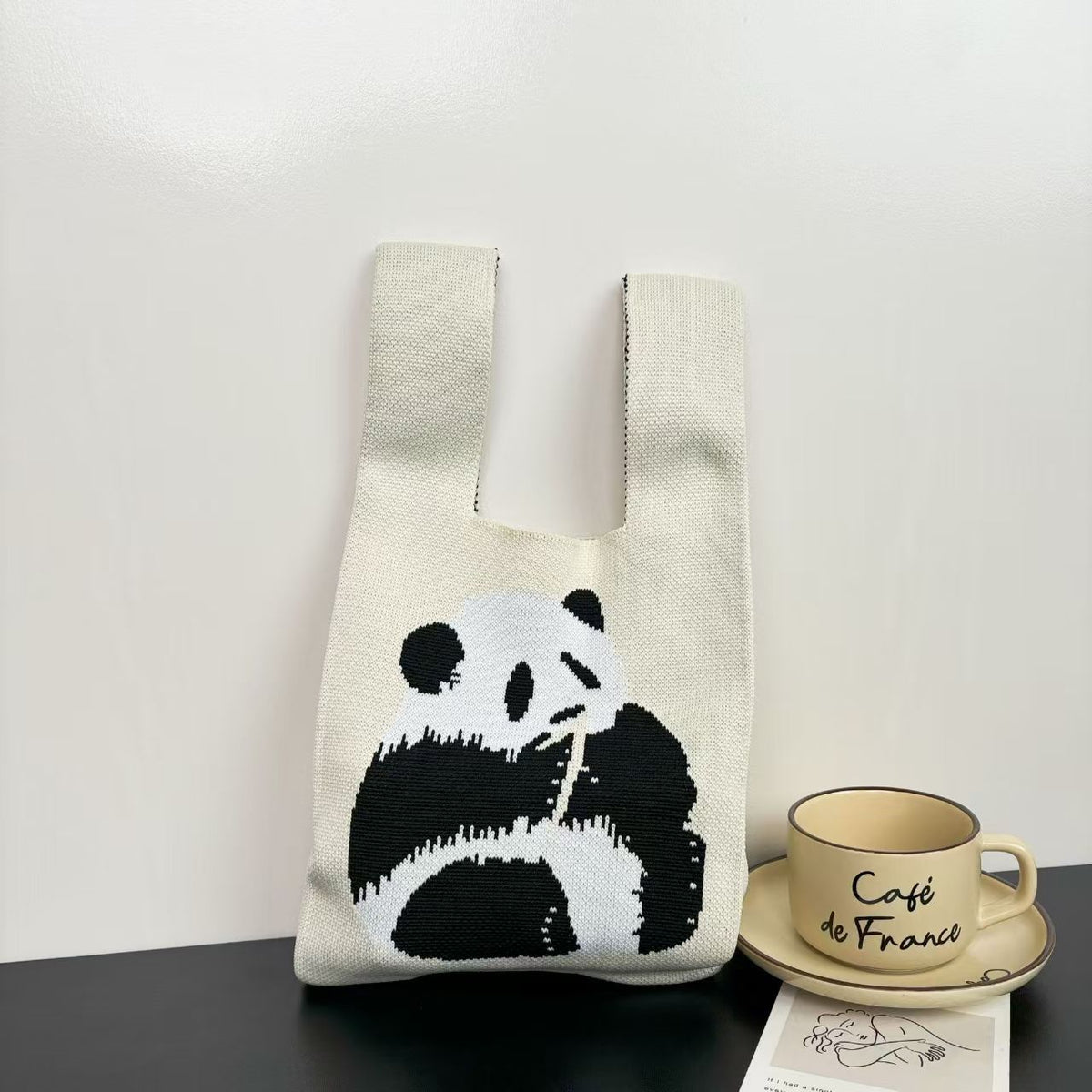 Women's Cute Panda Knitted Gift Niche High-grade Women's Handbag