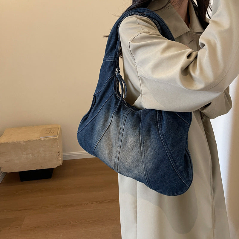 Fashion Denim Female Hot Niche Leisure Armpit Bags