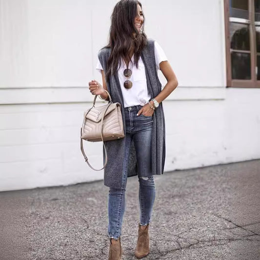 Women's Fashion Trendy Mid-length Sleeveless For Vests