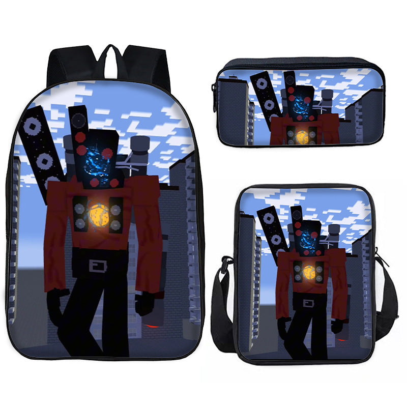Toilet Primary Secondary Monitor Three-piece Set Elementary School Students' Schoolbags