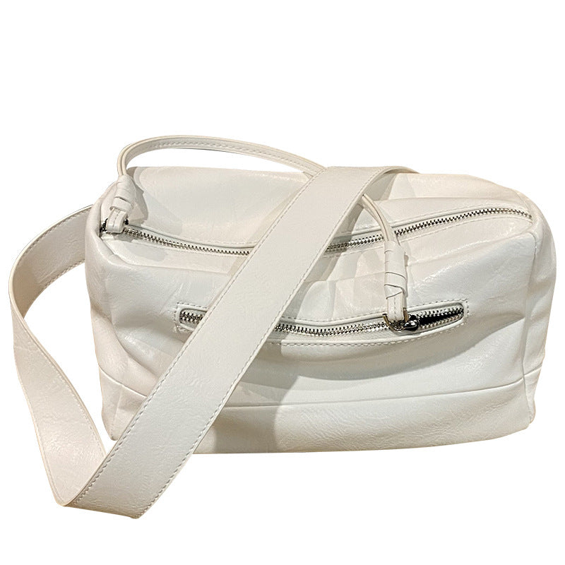 Women's Large Capacity Simple Solid Color Soft Shoulder Bags