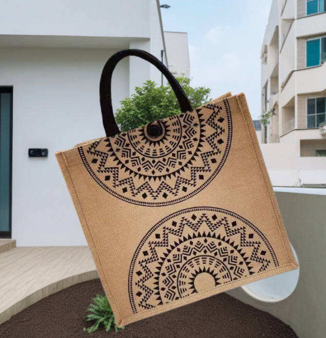 Large Capacity Versatile Summer Linen Fashion Tote Bags