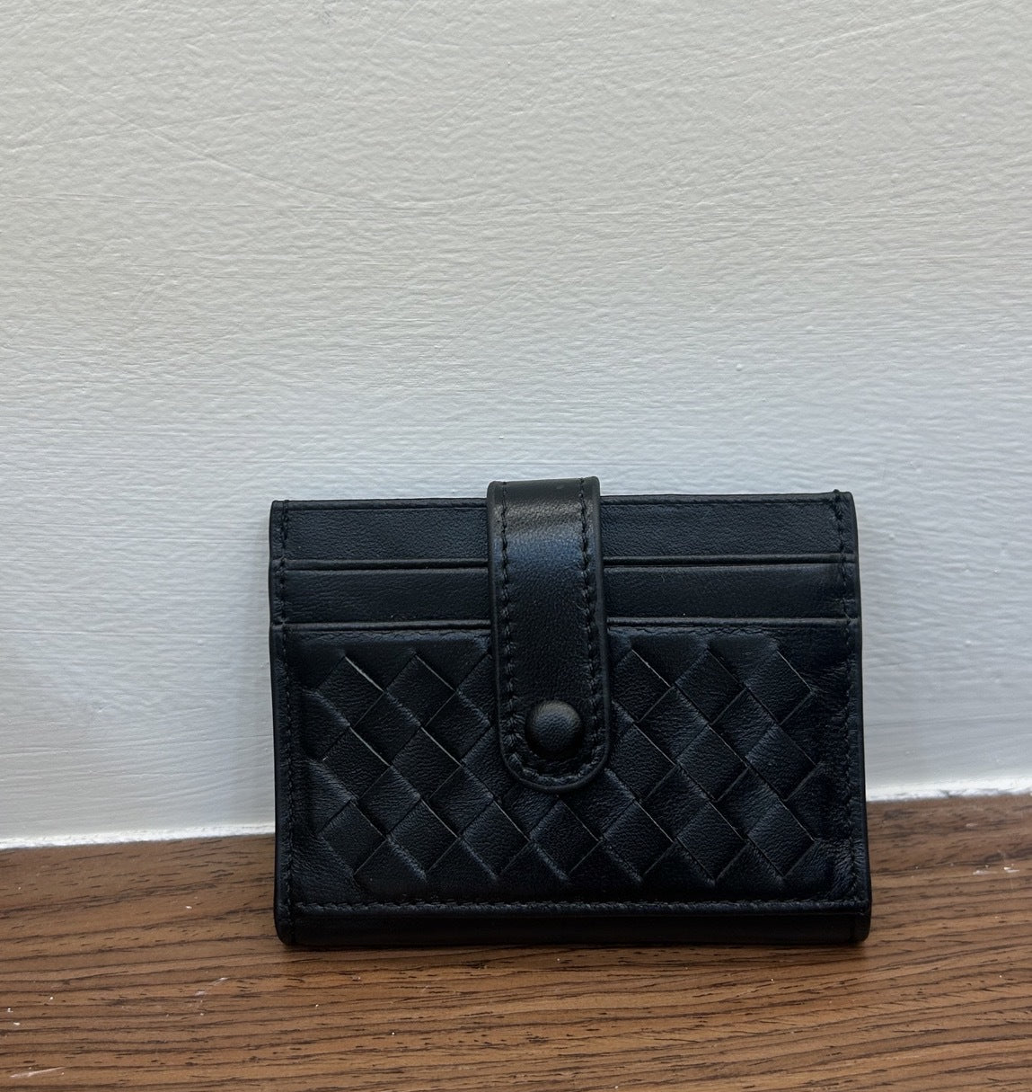 Women's & Men's & Sheepskin Leather Hand-woven Bank Woven Card Holder