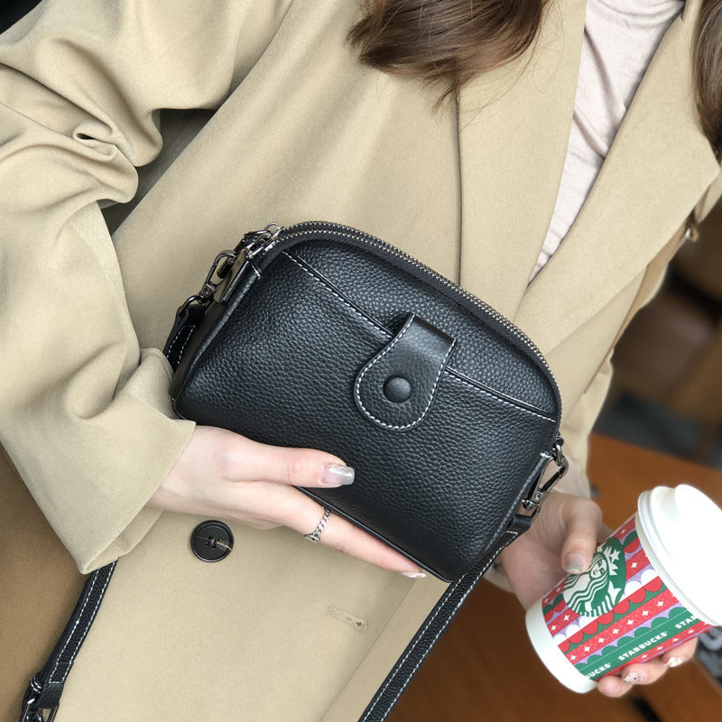 Women's Genuine Leather Cattlehide Fashion Mobile Crossbody Bags