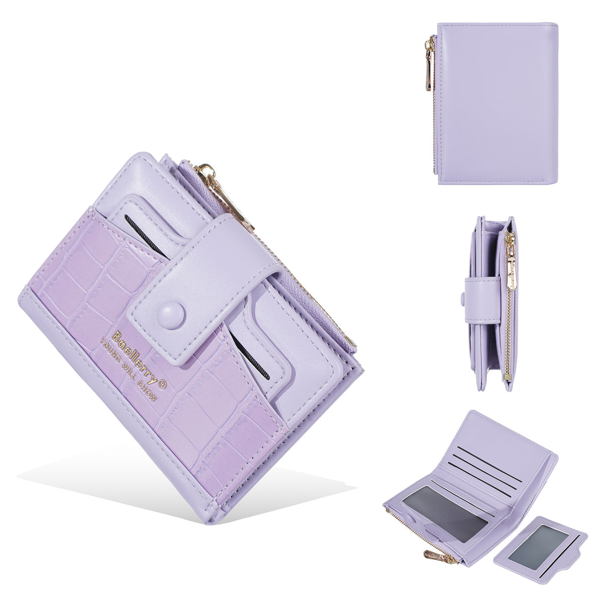 Women's Short Stone Pattern Multiple Slots Thin Ladies Wallet