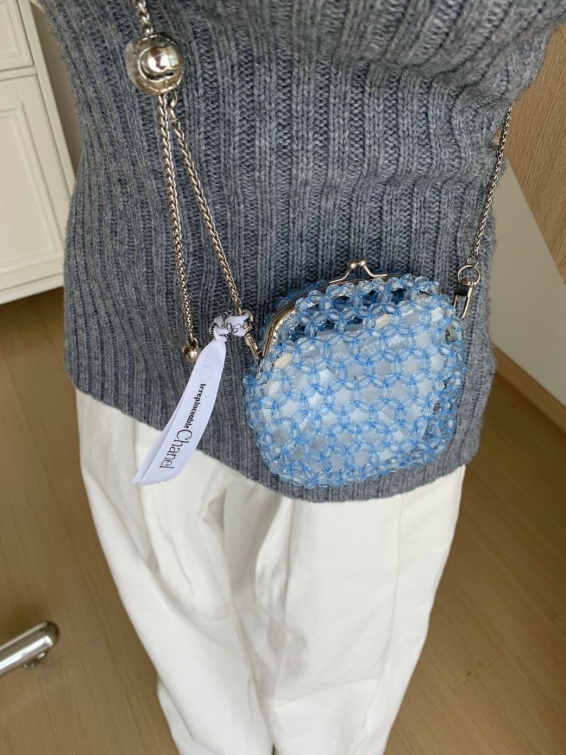 Clip Handmade Beaded Acrylic Horn Pearl Crossbody Bags