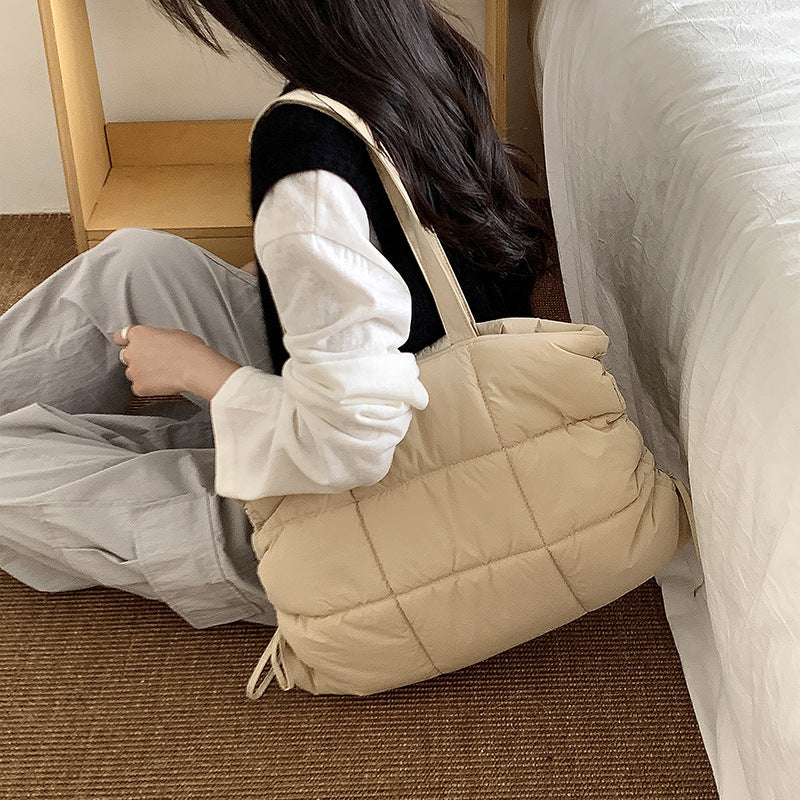 Winter Large Capacity Rhombus Feeding Cotton Bags