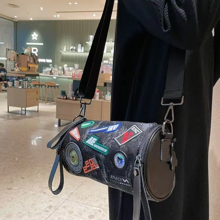 Women's Attractive Denim Fashionable Fashion Cylinder Waist Packs